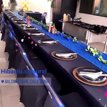 Hibachi Samurai - Table setting ready to enjoy! - Caterers Near Me - Lawndale, California