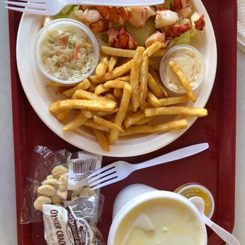 Brown's Seabrook Lobster Pound - Lobster salad plate and clam chowder - Seafood Near Me - Seabrook, New Hampshire