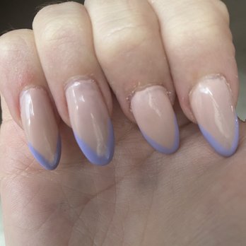 Clover Nails - Tips with gel French tips. HORRIBLE - Nail Salons Near Me - New York, New York