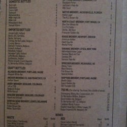 Beer/wine list
