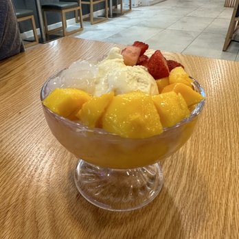 Mango Mango Desserts - A5. Strawberry Mango Juice Sago Lychee Jelly with Mango Ice Cream - Desserts Near Me - Cherry Hill, New Jersey