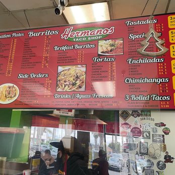 Hermanos Taco Shop - Menu 12/21/21 - Mexican Near Me - Chula Vista, California