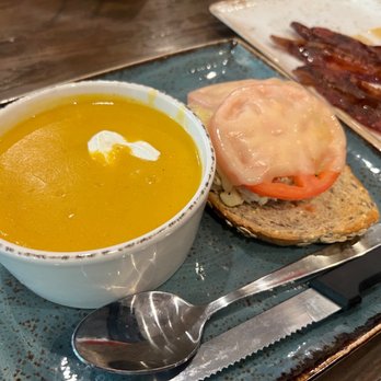 First Watch - Butternut squash soup and Chicken Salad Melt - Breakfast & Brunch Near Me - Rockville, Maryland First Watch - Butternut squash soup and Chicken Salad Melt - Breakfast & Brunch Near Me - Rockville, Maryland