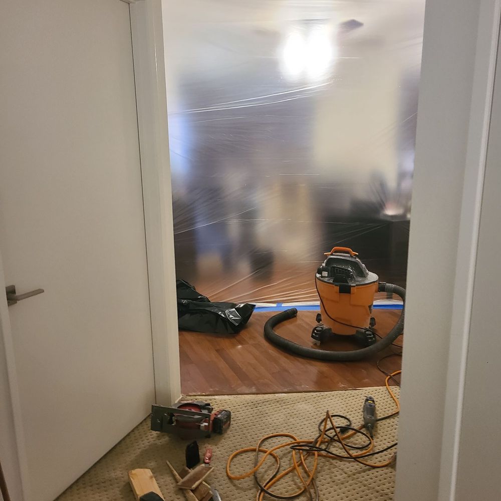 Tixan Construction - Starting the project.  They protected our stuff with plastic - General Contractors Near Me