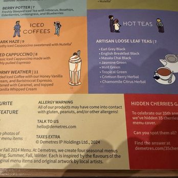 Demetres Danforth - menu - Desserts Near Me - Toronto, Ontario