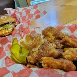 Hangry Joe's Hot Chicken - Korean Chicken. This picture did it no justice and it had gotten cold but this Shit was Tasty!!!