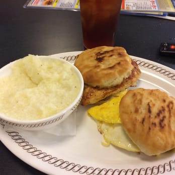 Waffle House - Chicken & Cheese, Egg & Cheese with grits - Breakfast & Brunch Near Me - Marietta, Georgia
