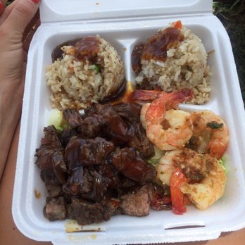 Al's BBQ Pit - Steak and shrimp combo with Adobe fried rice - Food Trucks Near Me - Makawao, Hawaii Al's BBQ Pit - Steak and shrimp combo with Adobe fried rice - Food Trucks Near Me - Makawao, Hawaii