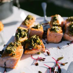 Chef's Table Catering - Salmon with pistachio gremolata