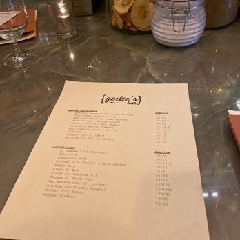 Gertie’s Bar - Menus - Whiskey Bars Near Me - Louisville, Kentucky