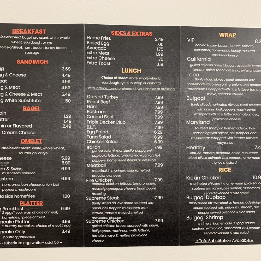 the menu of the restaurant the menu of the restaurant