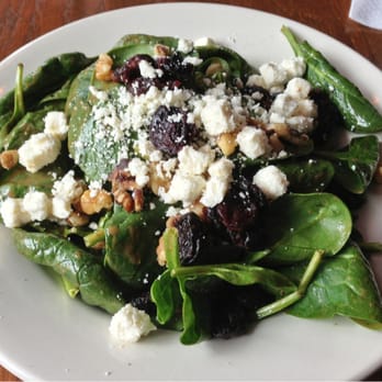 Olde Towne Tavern - Spinach Walnut and Feta Salad: Fresh spinach, walnuts, dried cherries and feta with balsamic vinaigrette - Bars Near Me - Columbus, Ohio Olde Towne Tavern - Spinach Walnut and Feta Salad: Fresh spinach, walnuts, dried cherries and feta with balsamic vinaigrette - Bars Near Me - Columbus, Ohio