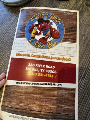 Menu photo 1 Pinchy's Lobster & Rawbar Boerne, TX Menu photo 1 Pinchy's Lobster & Rawbar Boerne, TX