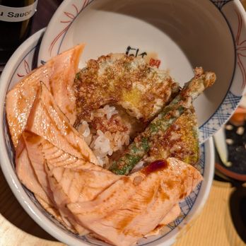 Tendon Kohaku - Seared Salmon Aimori Tendon Set - Japanese Near Me - Bellevue, Washington Tendon Kohaku - Seared Salmon Aimori Tendon Set - Japanese Near Me - Bellevue, Washington