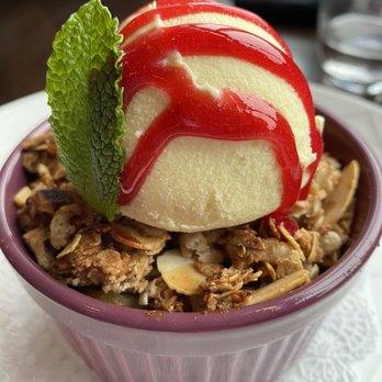 The Raven Bistro - Apple crumble with ice cream. Was very good and a nice way to end the diner. - Mediterranean Near Me - Jasper, Alberta The Raven Bistro - Apple crumble with ice cream. Was very good and a nice way to end the diner. - Mediterranean Near Me - Jasper, Alberta