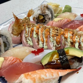 Sushi Nabi - a plate of sushi and rolls - Sushi Bars Near Me - Teaneck, New Jersey