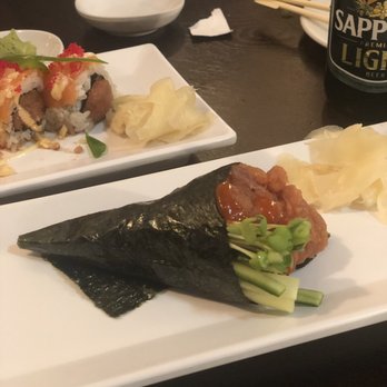 Roppongi Sushi - Spicy tuna hand roll, no rice - Japanese Near Me - Livermore, California Roppongi Sushi - Spicy tuna hand roll, no rice - Japanese Near Me - Livermore, California