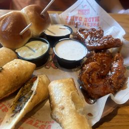 Trio sampler everything was hot and tasted great Honey chicken was good Trio sampler everything was hot and tasted great Honey chicken was good