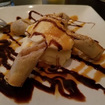 Keo - Banana wonton, vanilla ice cream drizzled with chocolate and caramel - Asian Fusion Near Me - Tulsa, Oklahoma