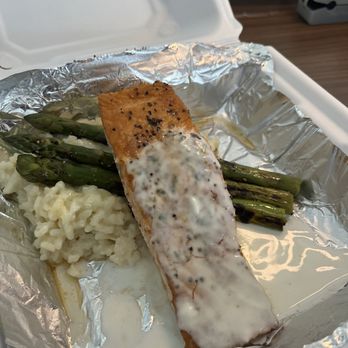 The Belle Jim - Seared Salmon with Risotto and Asparagus - Bed & Breakfast Near Me - Jasper, Texas The Belle Jim - Seared Salmon with Risotto and Asparagus - Bed & Breakfast Near Me - Jasper, Texas