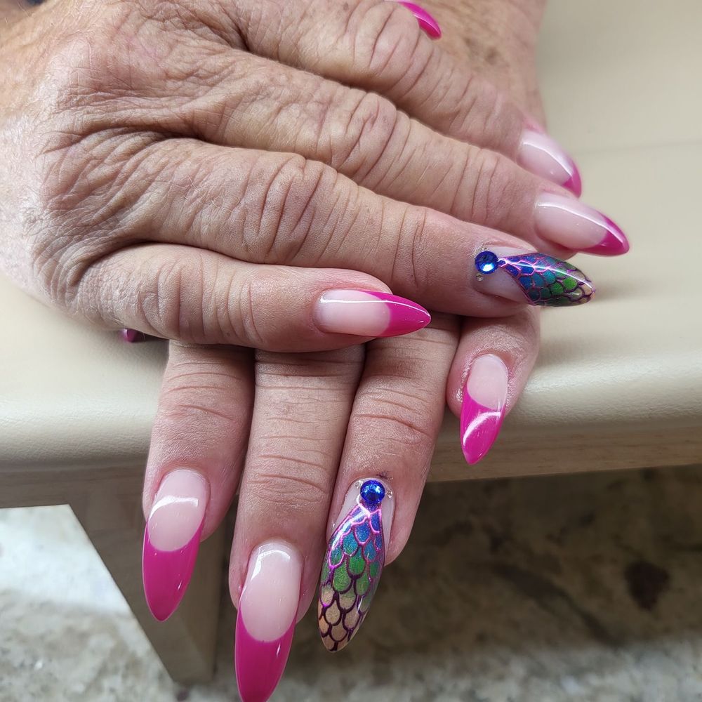 Gel Touch Nail Spa - Mermaid nails vibe done by Angela - Nail Salons Near Me - Carlsbad, California