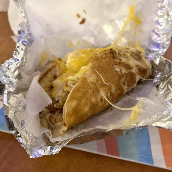 Gypsy Joynt - Pancake taco with eggs and cheese - Cafes Near Me - Galveston, Texas
