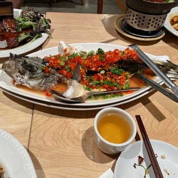 Mama Chang - Whole Steamed Branzino and Roasted Duck (top left) - Chinese Near Me - Fairfax, Virginia Mama Chang - Whole Steamed Branzino and Roasted Duck (top left) - Chinese Near Me - Fairfax, Virginia