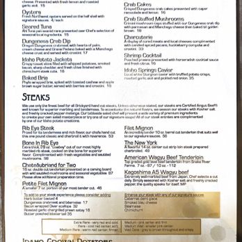 The Brickyard - Menu - Steakhouses Near Me - Boise, Idaho