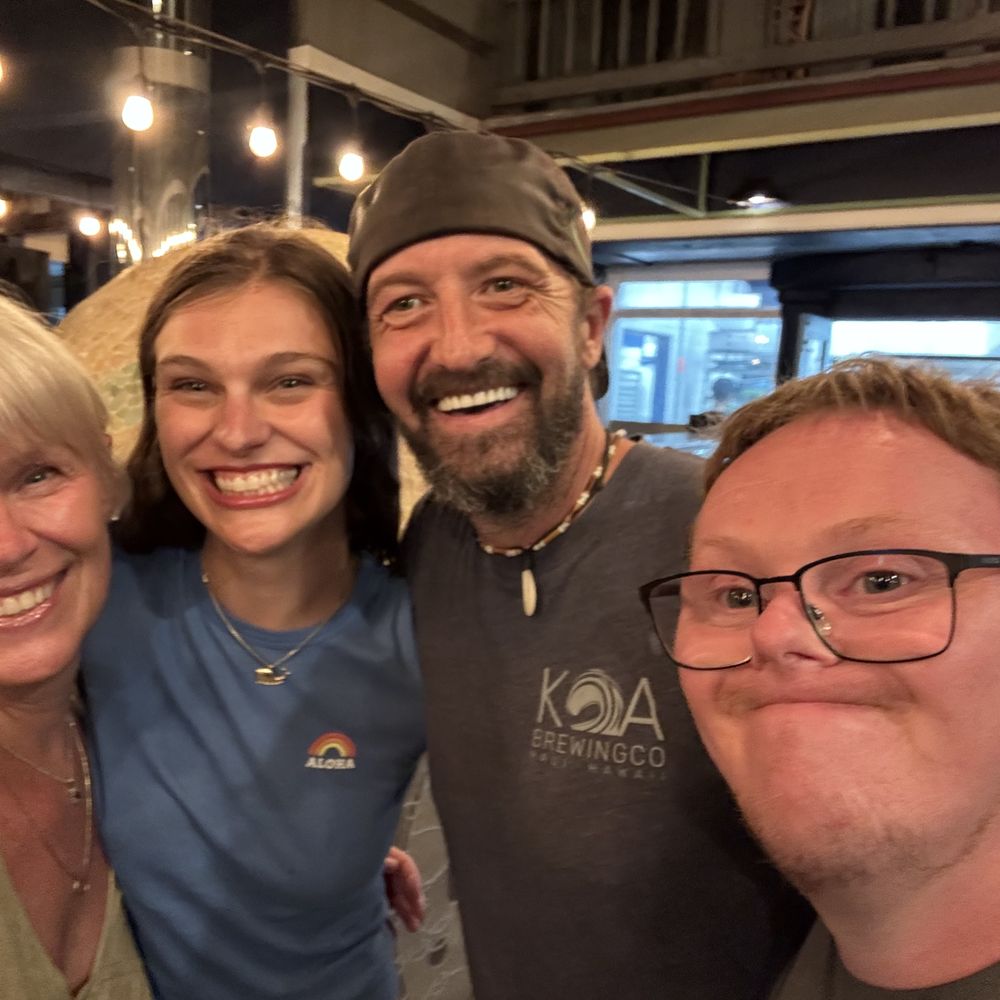 Koa Brewing - My family with the owner, JD. - Bakeries Near Me - Kihei, Hawaii