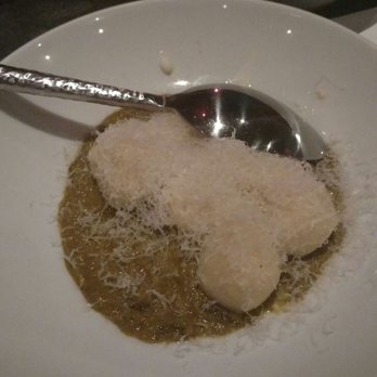 Battalion - Ricotta gnudi. Intense pesto flavor so ask for light grated cheese. - Italian Near Me - San Antonio, Texas