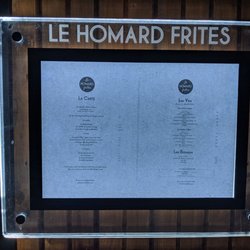 Le Homard Frites - Menu