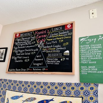 Kamini's Corner Cafe - a menu on the wall - Cafes Near Me - New Westminster, British Columbia