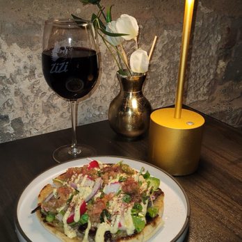 Zizi Wine Bar - ADAMA grilled beef and lamb on roasted pita bread - Mediterranean Near Me - New York, New York Zizi Wine Bar - ADAMA grilled beef and lamb on roasted pita bread - Mediterranean Near Me - New York, New York