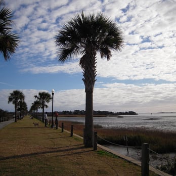 Pitt Street Bridge - Looking South through Pitt Street Recreation Area.  (Ft. Sumter is in the distance on the right of the picture.) - Parks Near Me - Mount Pleasant, South Carolina