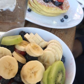 Milkweed - Berry Pancakes with a fruit cup - New American Near Me - Boston, Massachusetts Milkweed - Berry Pancakes with a fruit cup - New American Near Me - Boston, Massachusetts