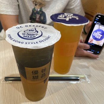 UC Dessert - Jasmine Green Tea with Grass Jelly and Passion Fruit Green Tea - Desserts Near Me - Oakland, California UC Dessert - Jasmine Green Tea with Grass Jelly and Passion Fruit Green Tea - Desserts Near Me - Oakland, California
