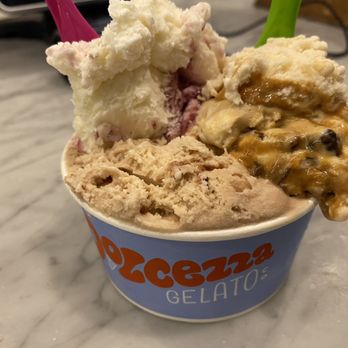 Dolcezza - Marscapone berry, Peanut Butter Mash, and hazelnut crunch gelato - Coffee & Tea Near Me - Washington, DC, District of Columbia