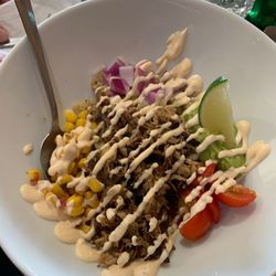 The Mustard Seed Cafe - Chicken Carnitas Cauliflower Rice Bowk
