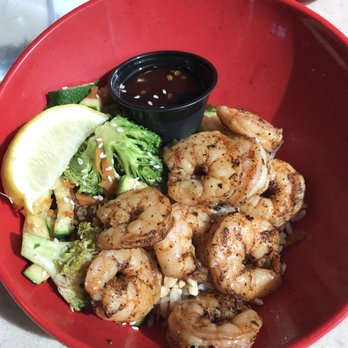 Fire Island Grill - Blackened Shrimp bowl with island rice - yum! - Hawaiian Near Me - Simi Valley, California
