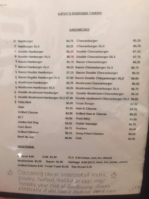 Menu photo 5 Riverside Tavern Riverside, MI