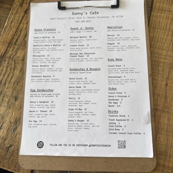Sunny's Cafe - Menu! - Breakfast & Brunch Near Me - Rancho Cucamonga, California Sunny's Cafe - Menu! - Breakfast & Brunch Near Me - Rancho Cucamonga, California