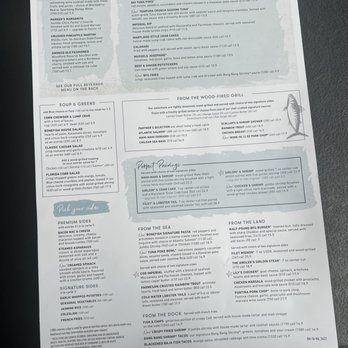 Bonefish Grill - Menu (front) - Seafood Near Me - Orlando, Florida