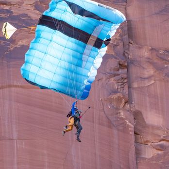 Tandem BASE Jumping - Under canopy with Sean - Skydiving Near Me - Twin Falls, Idaho