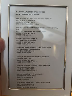 Menu photo 1 Daniel's, A Florida Steakhouse Fort Lauderdale, FL