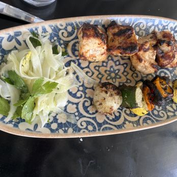 Zakia Modern Lebanese - Chicken Kabab with roasted veggies - Wine Bars Near Me - Atlanta, Georgia Zakia Modern Lebanese - Chicken Kabab with roasted veggies - Wine Bars Near Me - Atlanta, Georgia