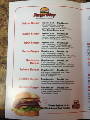 Menu photo 5 Johnny's Burger Stop Stanwood, WA