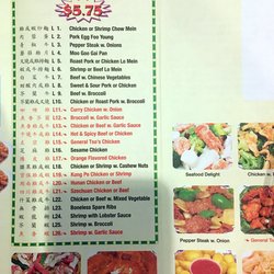 Wong's Buffet - Carry out Menu