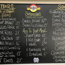 1895 Rebel BBQ - Menu