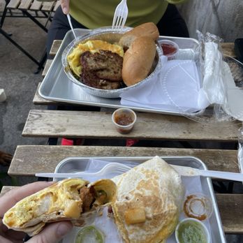 El Delicioso - Sausage, egg & Cheese Breakfast Platter Sausage, egg & Cheese Burrito - Mexican Near Me - Union City, New Jersey