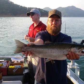 The Reel Thing - One of many nice trout pulled from Shasta Lake. Bob puts you on them!!! - Boat Charters Near Me - Lakehead-Lakeshore, California The Reel Thing - One of many nice trout pulled from Shasta Lake. Bob puts you on them!!! - Boat Charters Near Me - Lakehead-Lakeshore, California